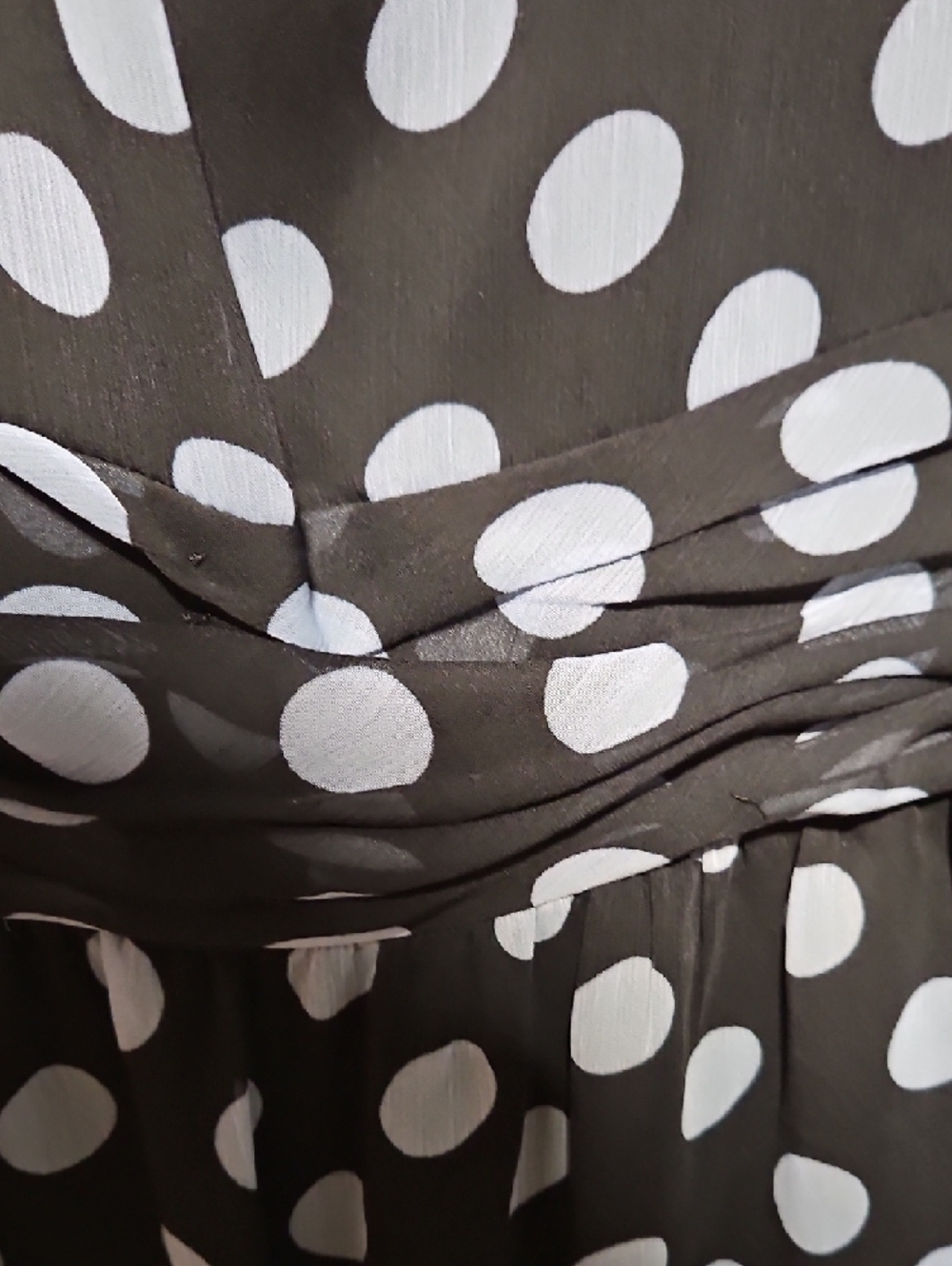 Dana Kay Navy Midi Dress with Light Blue Polka Dots - Picture 3 of 4